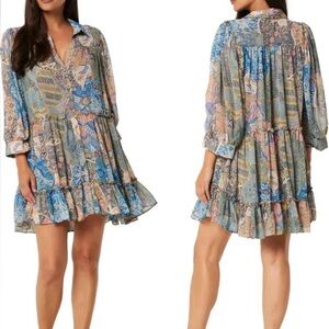 MISA Los Angeles Mita Dress Patchwork button down